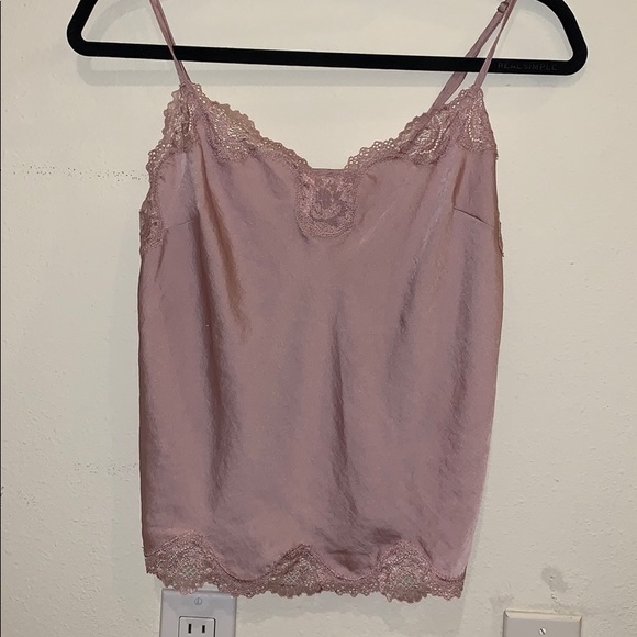 Dusty Rose Lace Trim Cami - Picture 1 of 5